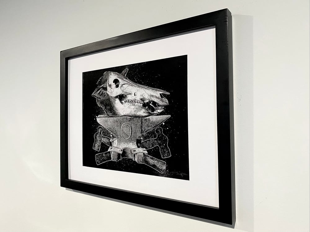 Image of 'hammer hog' original collage