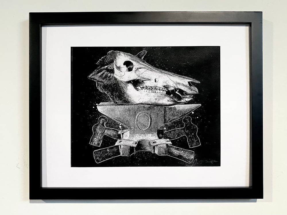 Image of 'hammer hog' original collage