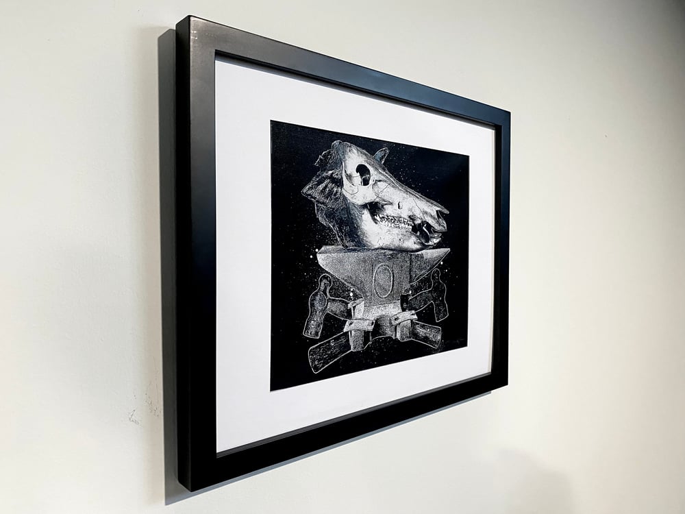 Image of 'hammer hog' original collage