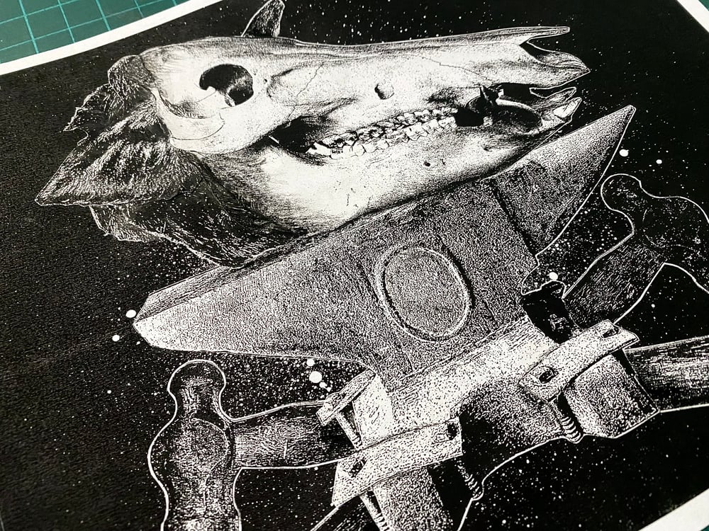 Image of 'hammer hog' original collage