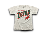 Image 1 of New Jersey Devils vintage 90s Logo 7 ash grey t-shirt Deadstock 