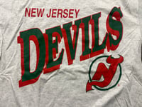 Image 4 of New Jersey Devils vintage 90s Logo 7 ash grey t-shirt Deadstock 