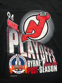 Image 3 of New Jersey Devils Salem vintage 1994 NHL playoff black t-shirt DEADSTOCK