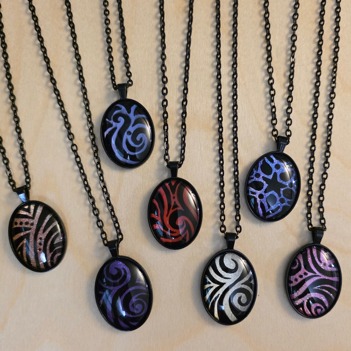 Painted Swirl Necklaces