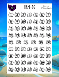 Image 17 of Day of the Week and Number Burst Planner Sticker O Font