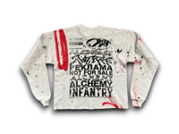 Image 2 of Sade Adu black panther party custom upcycled reworked Screen Print ash gray sweatshirt