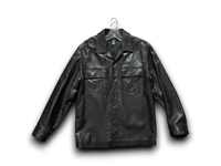 Image 1 of Liz Claiborne vintage 2000s 100% leather bottom up shirt jacket 
