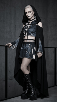 Image 4 of Shadow Reaper - Black Hooded Cloak
