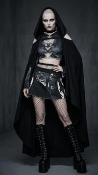 Image 1 of Shadow Reaper - Black Hooded Cloak