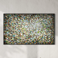 Image 1 of 'Moss and shadow' - 90x150cm, FRAMED in Black