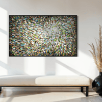Image 7 of 'Moss and shadow' - 90x150cm, FRAMED in Black