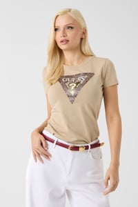 Image 1 of CAMISETA TRIÁNGULO LEOPARDO GUESS