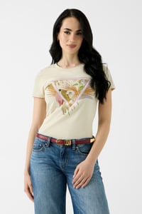 Image 2 of CAMISETA TRIÁNGULO ROSAS GUESS