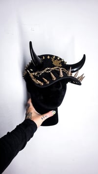 Image 3 of Black Horn Visor - Gold