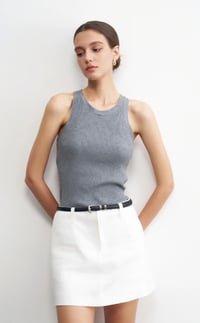 Image 1 of Ribbed Crew Neck Tank Top