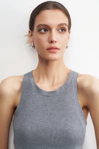 Image 2 of Ribbed Crew Neck Tank Top