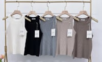 Image 4 of Ribbed Crew Neck Tank Top