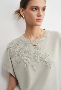 Image 2 of Short Sleeve Top with Lace 