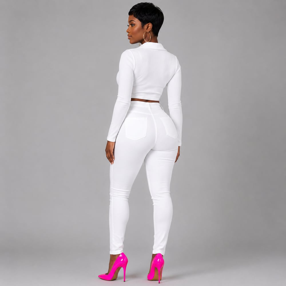 Image of White Stretch Skinny Jeans 