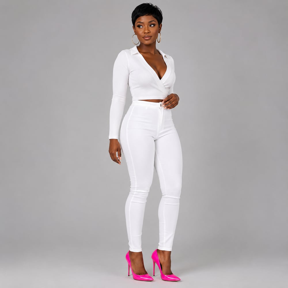 Image of White Stretch Skinny Jeans 