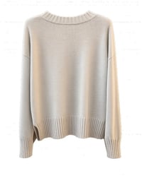 Image 3 of Oversized Knit V-neck Sweater 