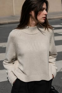 Image 1 of Knit Turtleneck Sweater with Buttoned Cuffs 