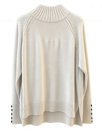 Image 2 of Knit Turtleneck Sweater with Buttoned Cuffs 