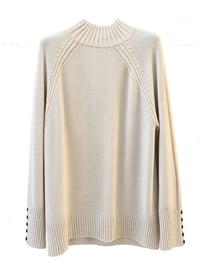 Image 3 of Knit Turtleneck Sweater with Buttoned Cuffs 