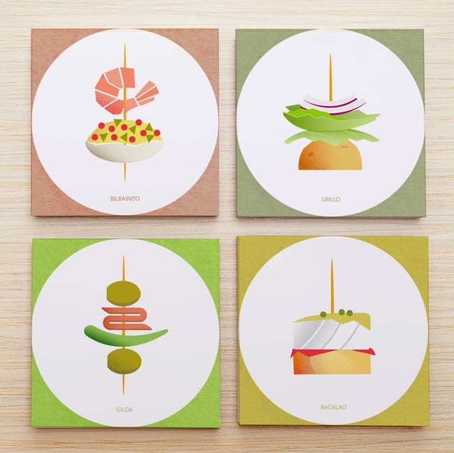 POSTAL "IR DE PINTXOS" POSTCARD