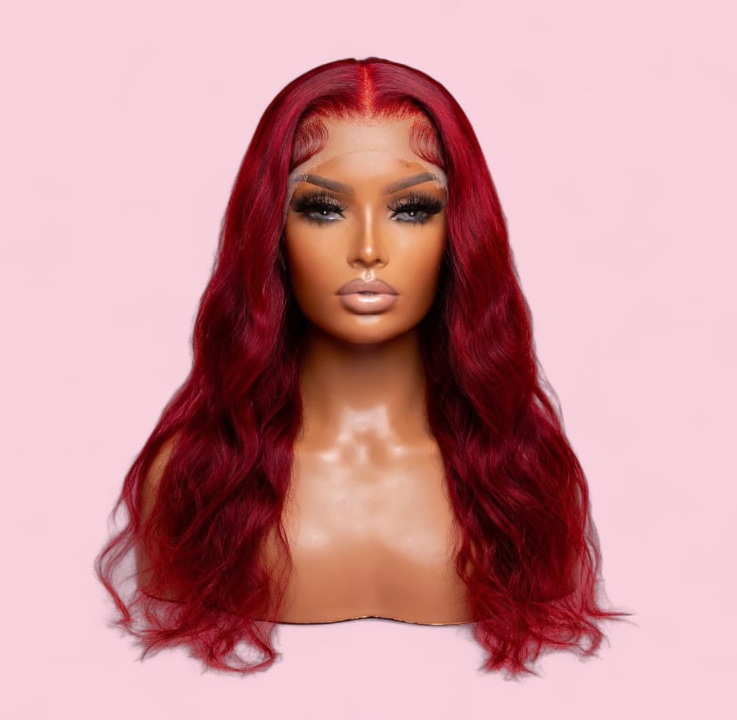 Image of Red lace front wig