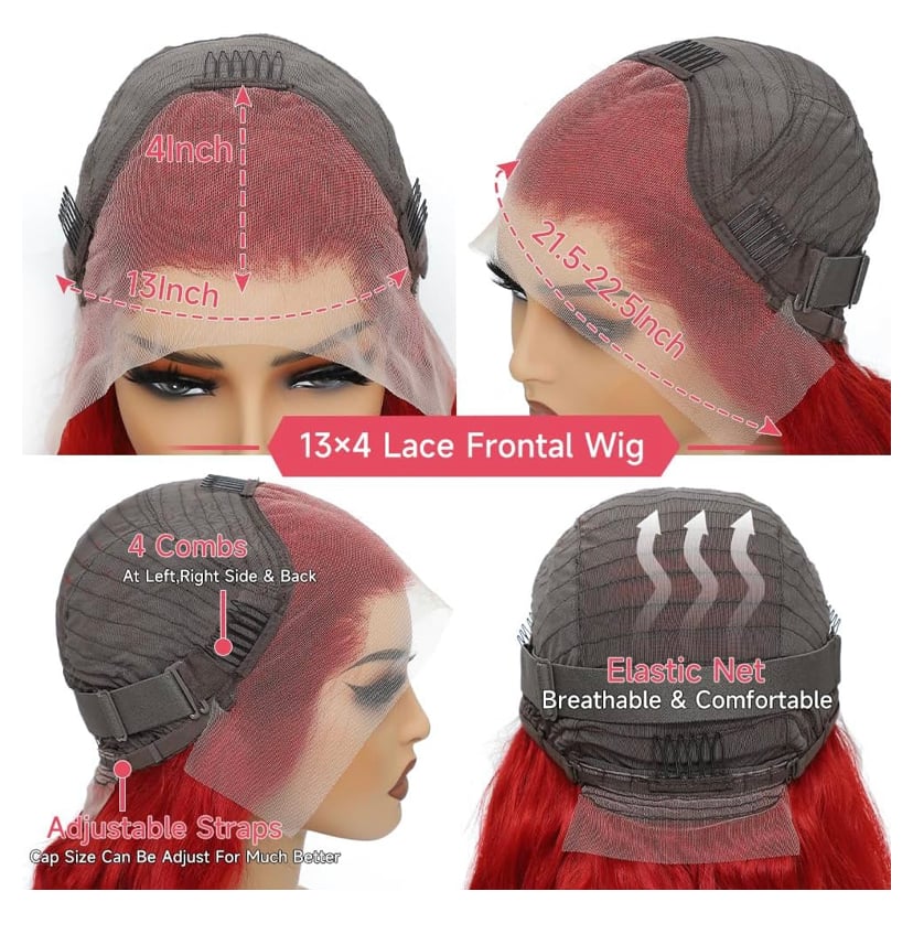 Image of Red lace front wig