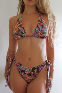 Image 1 of ♲ Wonder Cotton Cheeky Tie Bikini Set  - L