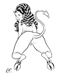 RETRO HOOVED DEVIL GIRL Original Art