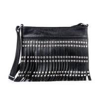 Image 2 of "Sparkling" Black Stud Fringe Crossbody Purse