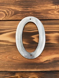 Image 1 of Modern Number 0 House Number Sign - Stainless Steel - 6 Inches