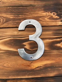 Image 1 of Modern Number 3 House Number Sign - Stainless Steel - 6 Inches