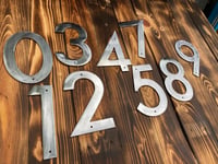 Image 3 of Modern Number 4 House Numbers Sign - Stainless Steel - 6 Inches