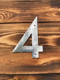 Image 1 of Modern Number 4 House Numbers Sign - Stainless Steel - 6 Inches