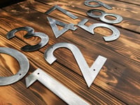 Image 4 of Modern Number 6 House Number Sign - Stainless Steel - 6 Inches
