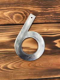 Image 1 of Modern Number 6 House Number Sign - Stainless Steel - 6 Inches