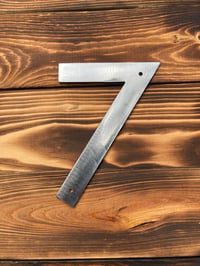 Image 1 of Modern Number 7 House Number Sign - Stainless Steel - 6 Inches