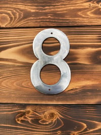 Image 1 of Modern Number 8 House Number Sign - Stainless Steel - 6 Inches