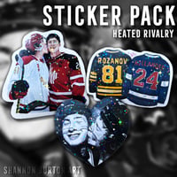 Image 1 of STICKER PACK - Shane Hollander & Ilya Rozanov Heated Rivalry (Glitter Vinyl)