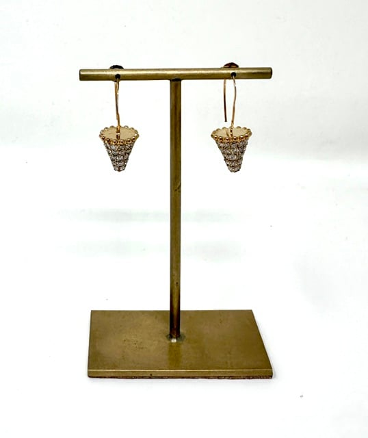 Diamond Cone Earrings- 14 kt Vermeil - Image 1 of 1