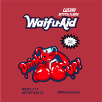 Image 1 of 4.5 Inch Waifu-Aid "Drink Up!" Sticker