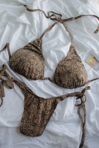 Image 1 of ♲ Sunlight Dancing Cotton Bikini Set - 2XL Top / L Bottom 