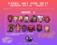 Image 1 of Gacha Hazbin Hotel Pixel Pins! Preorder (READ DESCRIPTION)