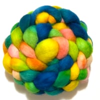 JUL - 18 -  BFL Wool Roving, Blue Face Leicester Top,  Micron 24, 4 oz - Toucan