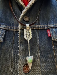 Image 1 of WL&A Handmade Large Old Style Sterling Sierra Bella Arrow Pendant 4" - Real Leather 26" (style 2)