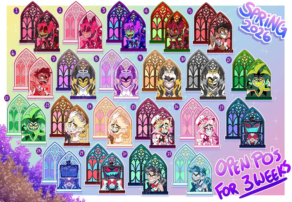 PRE-ORDER Hazbin Hotel Spring 2026 Cathedral Locket Pins